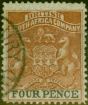 Old Postage Stamp from Rhodesia 1892 4d Chestnut & Black SG22 Fine Used