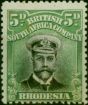 Rhodesia 1913 5d Black & Bluish Green SG226a Die II P.14 Fine LMM  King George V (1910-1936) Rare Stamps