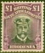 Valuable Postage Stamp from Rhodesia 1918 £1 Black & Dp Purple SG279 Fine Lightly Mtd Mint