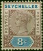 Seychelles 1890 8c Brown-Purple & Blue SG3 Fine MM  Queen Victoria (1840-1901) Old Stamps