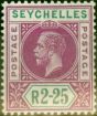 Old Postage Stamp from Seychelles 1913 2R2s Magenta & Green SG81 V.F & Fresh Lightly Mtd Mint