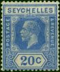 Seychelles 1924 20c Dull Blue SG113a Fine MM  King George V (1910-1936) Old Stamps