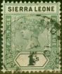 Old Postage Stamp Sierra Leone 1896 1s Green & Black SG50 Fine Used