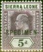 Collectible Postage Stamp from Sierra Leone 1903 5d Dull Purple & Black Specimen SG80s Fine Mtd Mint