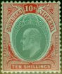 Rare Postage Stamp from Southern Nigera 1909 10s Green & Red Green SG43 Fine & Fresh Mtd Mint