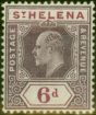 Rare Postage Stamp St Helena 1908 6d Dull & Deep Purple SG67 Fine Mounted Mint