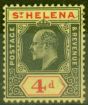 Collectible Postage Stamp from St Helena 1911 4d Black & Red-Yellow SG66a Ordin Paper V.F.U