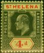 Collectible Postage Stamp St Helena 1911 4d Black & Red-Yellow SG66b Very Fine MNH