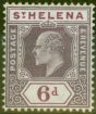 Rare Postage Stamp from St Helena 1911 6d Dull & Dp Purple SG67a Ordin Paper Fine Lightly Mtd Mint