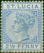 Valuable Postage Stamp from St Lucia 1891 2 1/2d Ultramarine SG46 Fine Very Lightly Mtd Mint