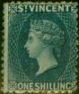 Valuable Postage Stamp from St Vincent 1869 1s Indigo SG13 Fine Mtd Mint