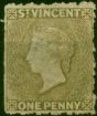 St Vincent 1881 1d Drab SG37 Good Unused . Queen Victoria (1840-1901) Mint Stamps