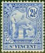 Old Postage Stamp St Vincent 1907 2 1/2d Blue SG97 Fine MM (2)