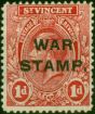 St Vincent 1916 1d Red SG122 Fine MNH . King George V (1910-1936) Mint Stamps