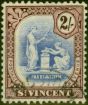 Valuable Postage Stamp St Vincent 1924 2s Blue & Purple SG139 Fine Used