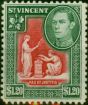 Rare Postage Stamp St Vincent 1949 $1.20 Scarlet & Deep Green SG175 V.F MNH