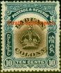 Valuable Postage Stamp from Straits Settlements 1906 10c Brown & Slate SG148 Fine Mtd Mint