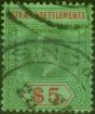 Valuable Postage Stamp from Straits Settlements 1926 $5 Green & Red-Green SG240a Good Used