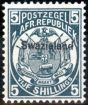 Old Postage Stamp from Swaziland 1890 5s Slate-Blue SG8 V.F Very Lightly Mtd Mint