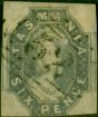 Rare Postage Stamp from Tasmania 1865 6d Slate-Violet SG48 Good Used (2)