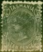 Valuable Postage Stamp from Tasmania 1871 10d Black SG134 P.11.50 Good Used
