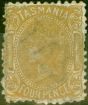 Old Postage Stamp from Tasmania 1871 4d Buff SG147b Good Mtd Mint