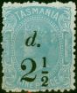 Tasmania 1891 2 1/2d on 9d Pale Blue SG169 Fine MNH . Queen Victoria (1840-1901) Mint Stamps