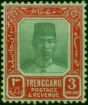 Trengganu 1921 $3 Green & Red-Emerald SG24 Fine & Fresh MM  King George V (1910-1936) Old Stamps