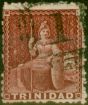 Rare Postage Stamp Trinidad 1863 Lake SG69a Var Wmk Sideways Reversed Fine Used