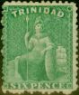 Valuable Postage Stamp from Trinidad 1863 6d Emerald Green SG72 Fine & Fresh Unused