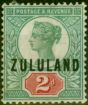 Collectible Postage Stamp Zululand 1888 2d Grey-Green & Carmine SG3 Good MM