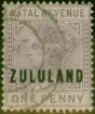 Old Postage Stamp Zululand 1891 1d Dull Mauve SGF1 Fine Used (2)