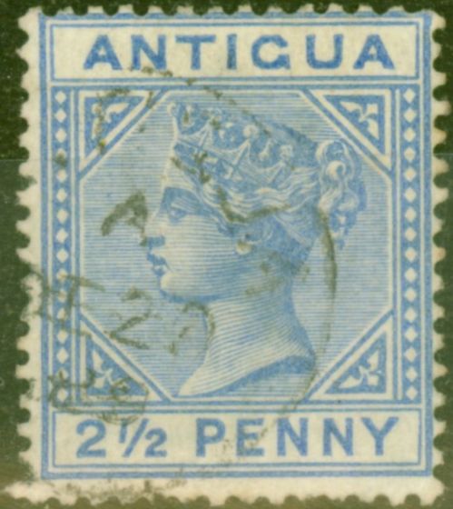 Old Postage Stamp from Antigua 1887 2 1/2d Ultramarine SG27 Fine Used