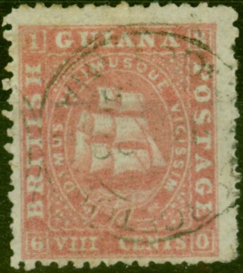 Rare Postage Stamp British Guiana 1863 8c Pink SG46 Fine Used Stamp