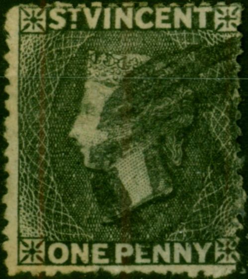 Valuable Postage Stamp St Vincent 1871 1d Black SG15 Fine Used (2)