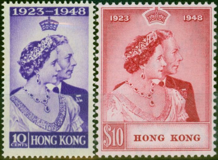 Hong Kong 1948 RSW Set of 2 SG171-172 V.F VLMM  King George VI (1936-1952) Old Royal Silver Wedding Stamp Sets