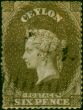 Ceylon 1861 6d Bistre-Brown SG23a Fine Used  Queen Victoria (1840-1901) Old Stamps