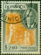 Rare Postage Stamp from Dominica 1951 $2.40 Orange & Black SG134 V.F.U