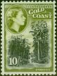 Valuable Postage Stamp from Gold Coast 1954 10s Black & Olive-Green SG164 Fine Mtd Mint