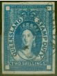 Old Postage Stamp from Queensland 1871 2s Blue SGF19var Imperf Single Fine Used Fiscal Cancel Rare