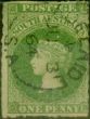 Old Postage Stamp from South Australia 1861 1d Bright Yellow-Green SG19 Fine Used