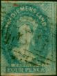 Valuable Postage Stamp Tasmania 1857 4d Pale Blue SG36 Good Used
