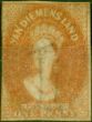 Rare Postage Stamp from Tasmania 1864 1d Dull Vermilion SG28 Good Unused