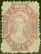 Valuable Postage Stamp from Tasmania 1865 6d Reddish-Mauve SG76 Fine Mtd Mint