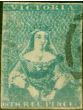 Collectible Postage Stamp from Victoria 1852 3d Pale Greenish Blue SG11 Average Used