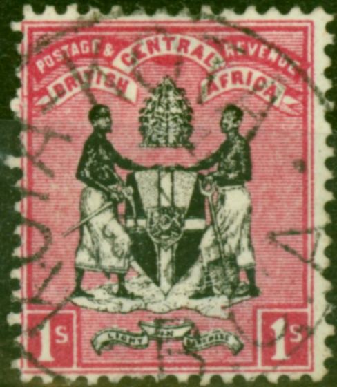 B.C.A Nyasaland 1896 1s Black & Rose SG36 Good Used  Queen Victoria (1840-1901) Valuable Stamps