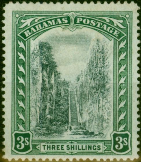 Valuable Postage Stamp Bahamas 1917 3s Black & Green SG80 Fine MM