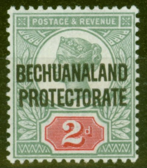 Rare Postage Stamp from Bechuanaland 1897 2d Grey-Green & Carmine SG62 V.F Very Lightly Mtd Mint