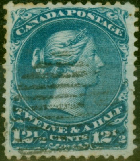 Old Postage Stamp Canada 1868 12 1/2c Bright Blue SG60 Fine Used