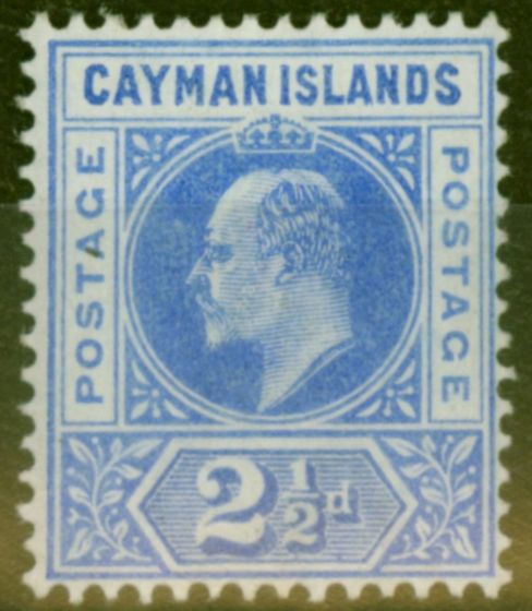 Collectible Postage Stamp from Cayman Islands 1902 2 1/2d Brt Blue SG5 V.F Very Lightly Mtd Mint